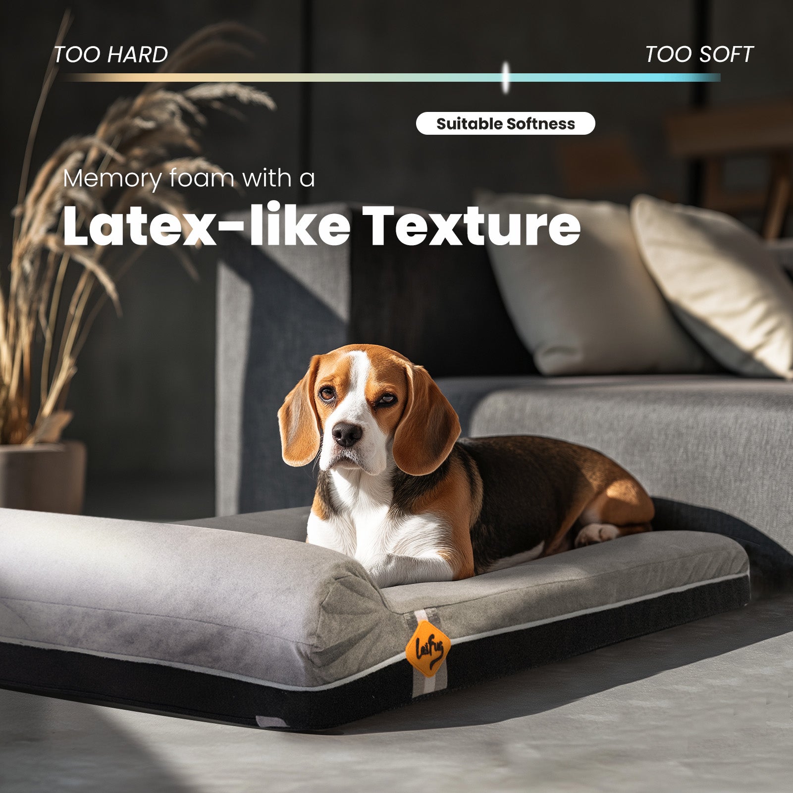 Laifug 422 Orthopedic Dog Bed with Bolster Support (Single & Double Pillow Options)