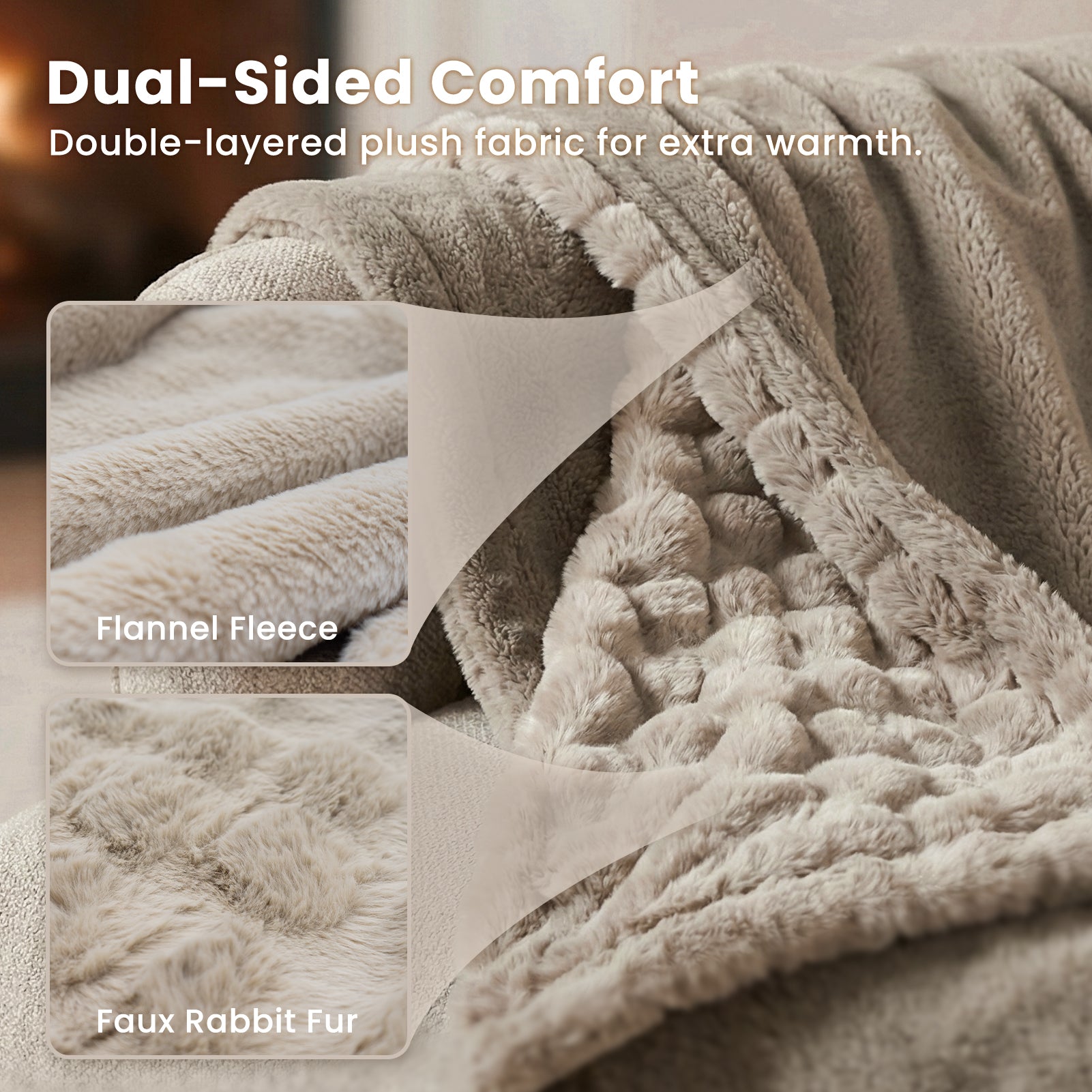 Laifug Premium Fluffy Dog Blanket | Imitation Rabbit Fur | Waterproof Lining | Warm & Furniture Protector | Machine Washable