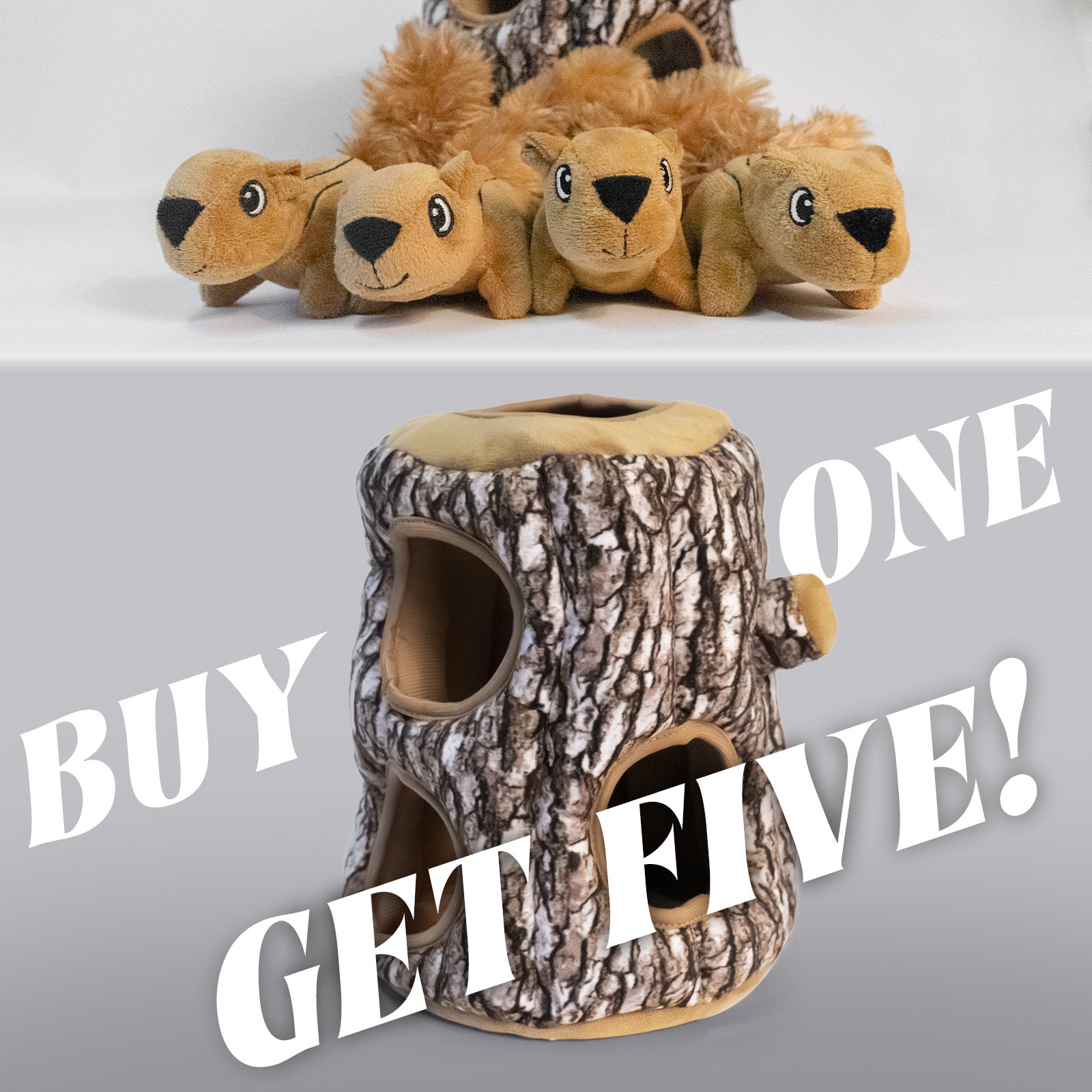 LaiFug Hidden Squirrel Plush Dog Toy – Interactive Hide and Seek Puzzle