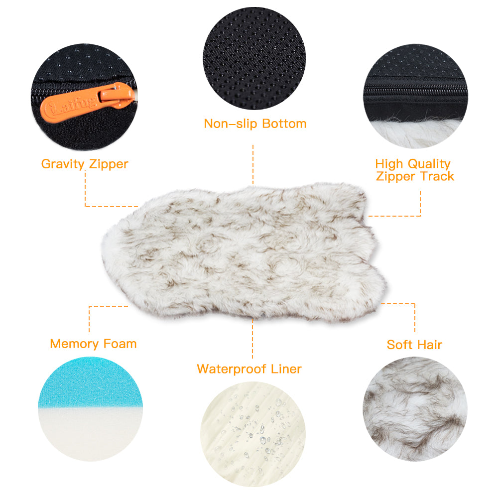 LaiFug 360 Memory Foam Dog Bed – Jumbo Faux Fur Pet Lounger