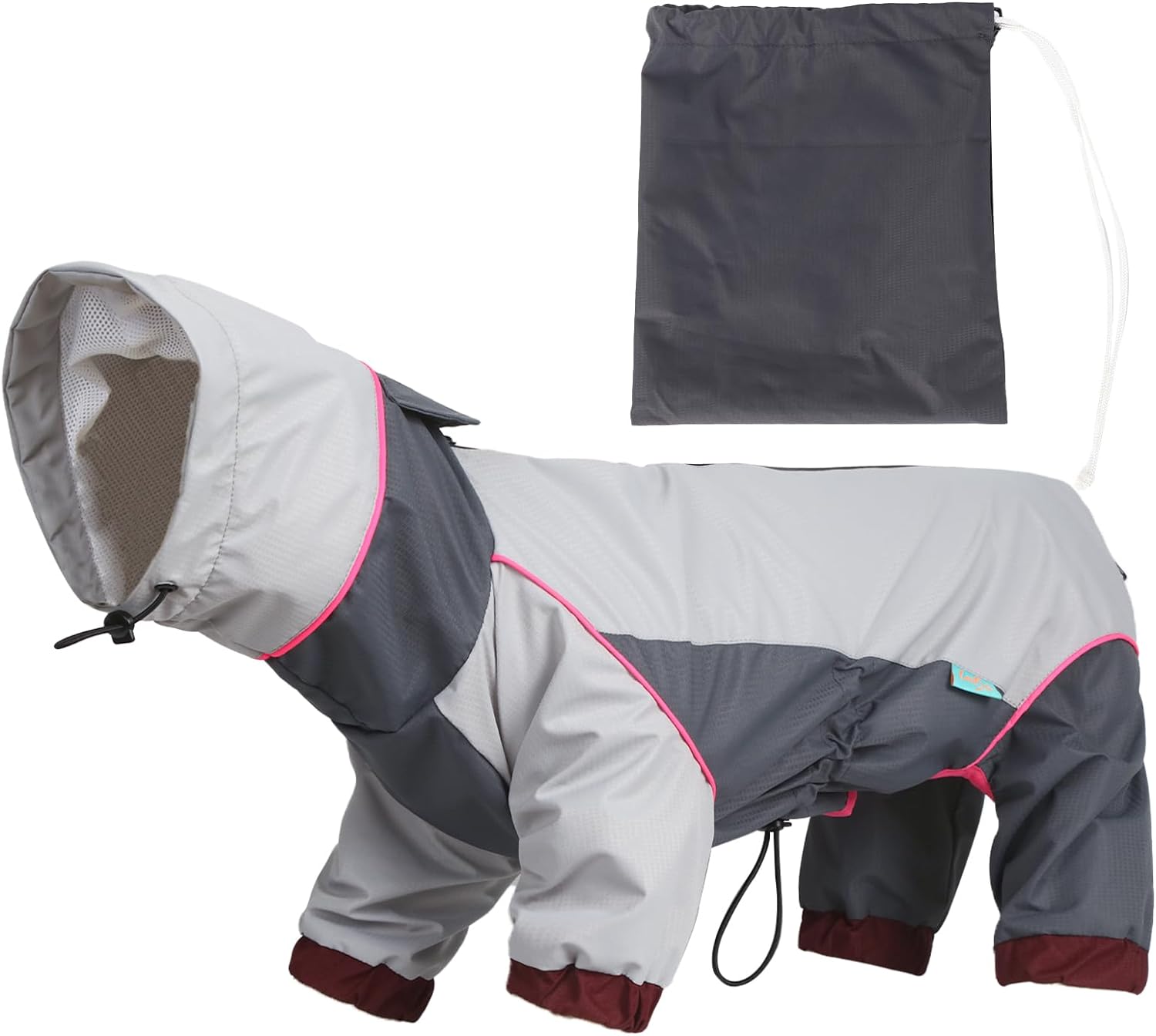 Laifug Dog Raincoat, Slate Gray Four - Legged Dog Rain Jacket - LaiFug