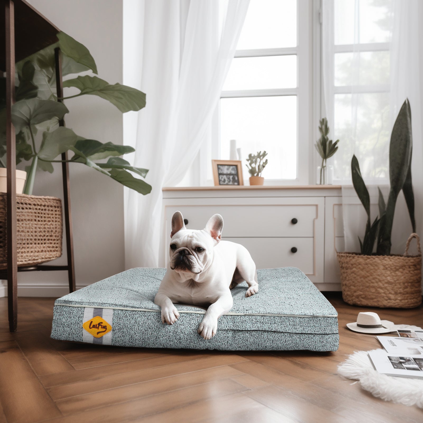 LaiFug 318 Flat Orthopedic Memory Foam Dog Bed