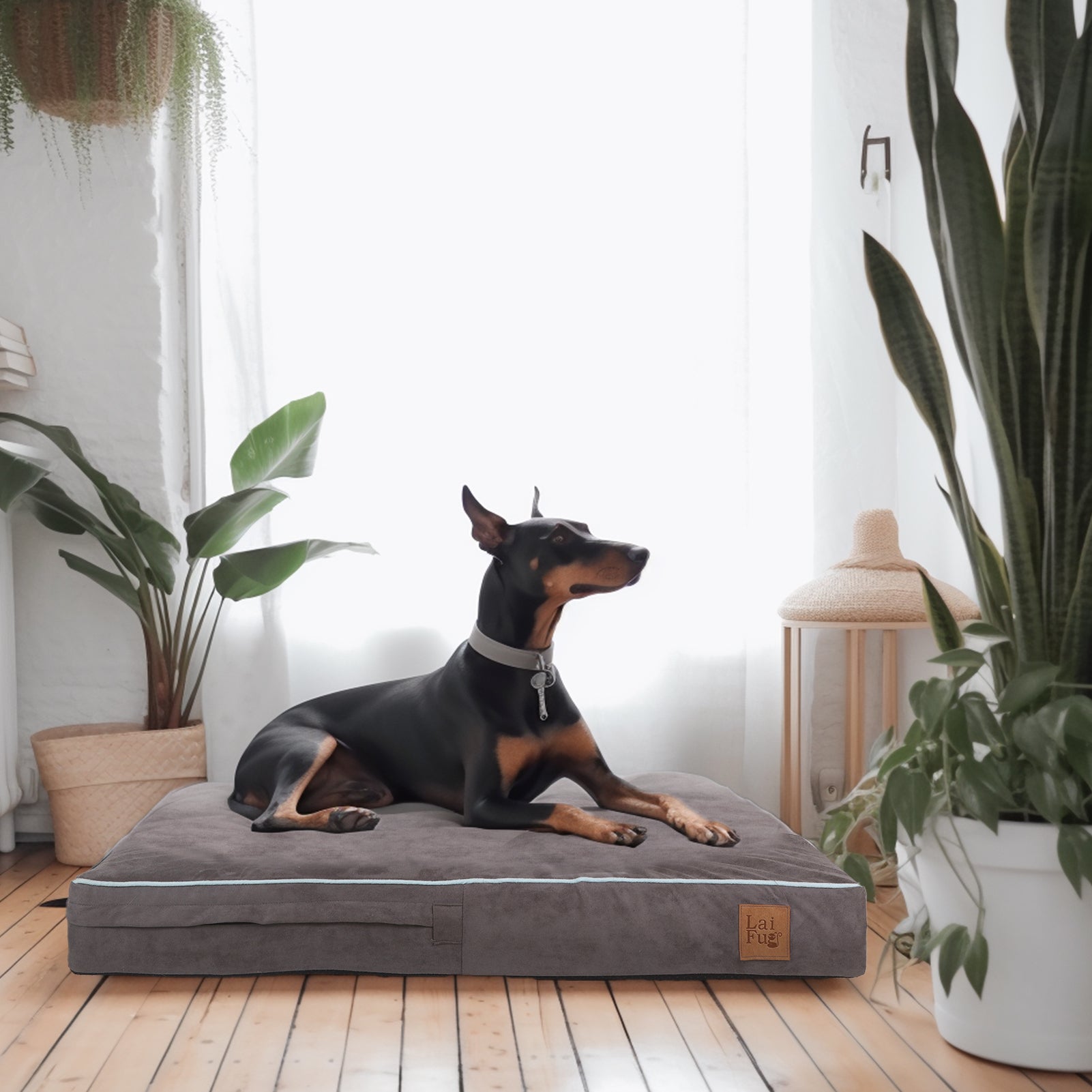 LaiFug 318 Flat Orthopedic Memory Foam Dog Bed