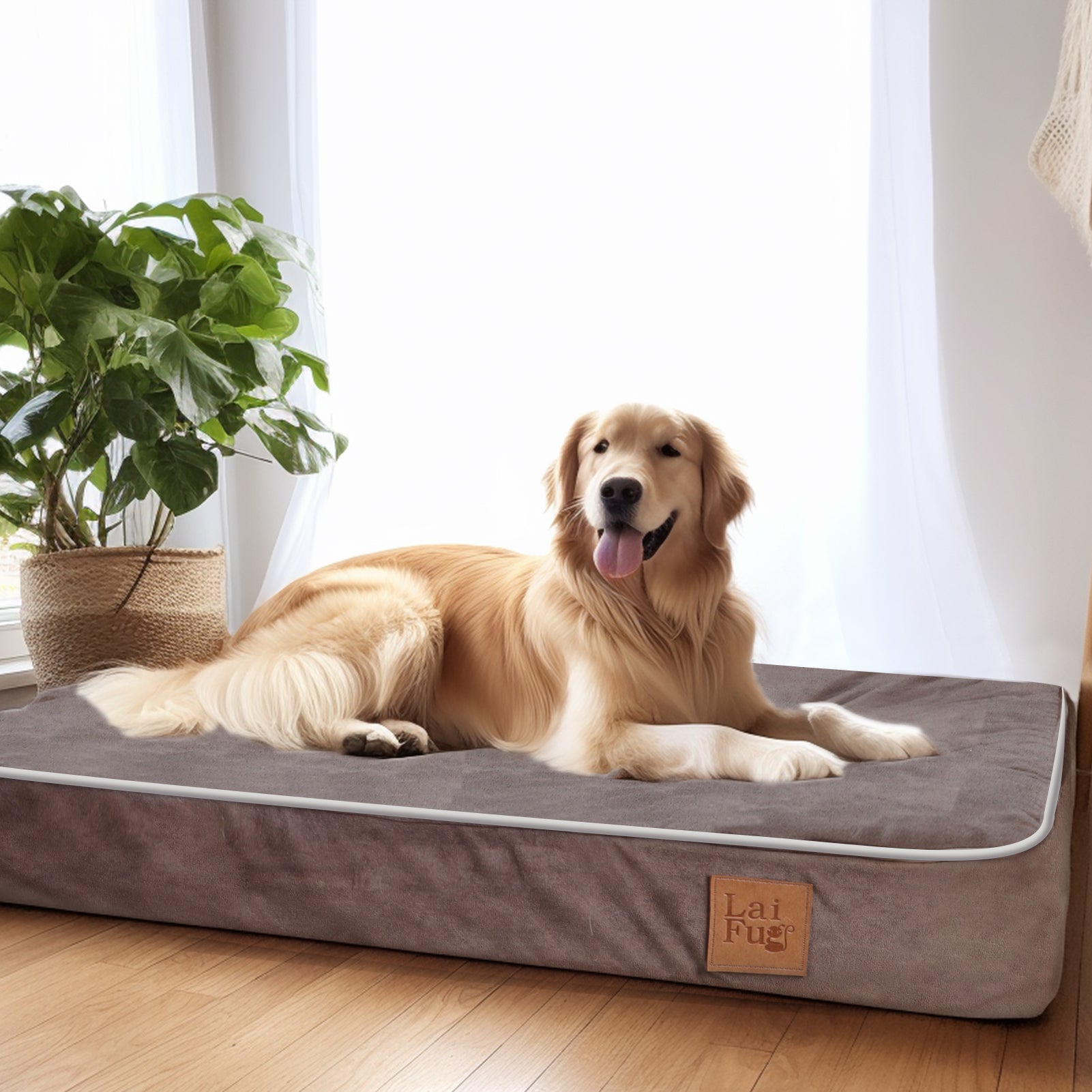LaiFug 318 Flat Orthopedic Memory Foam Dog Bed