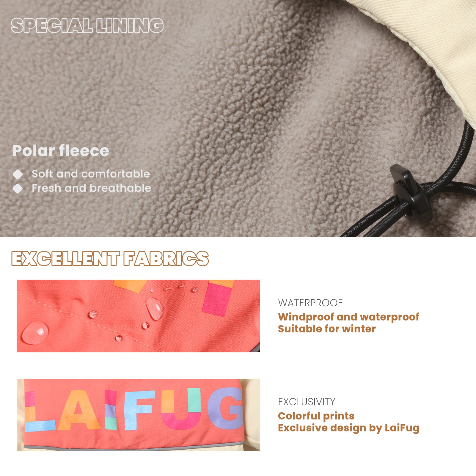 LaiFug Stand Collar Two Legs Dog Winter Coat