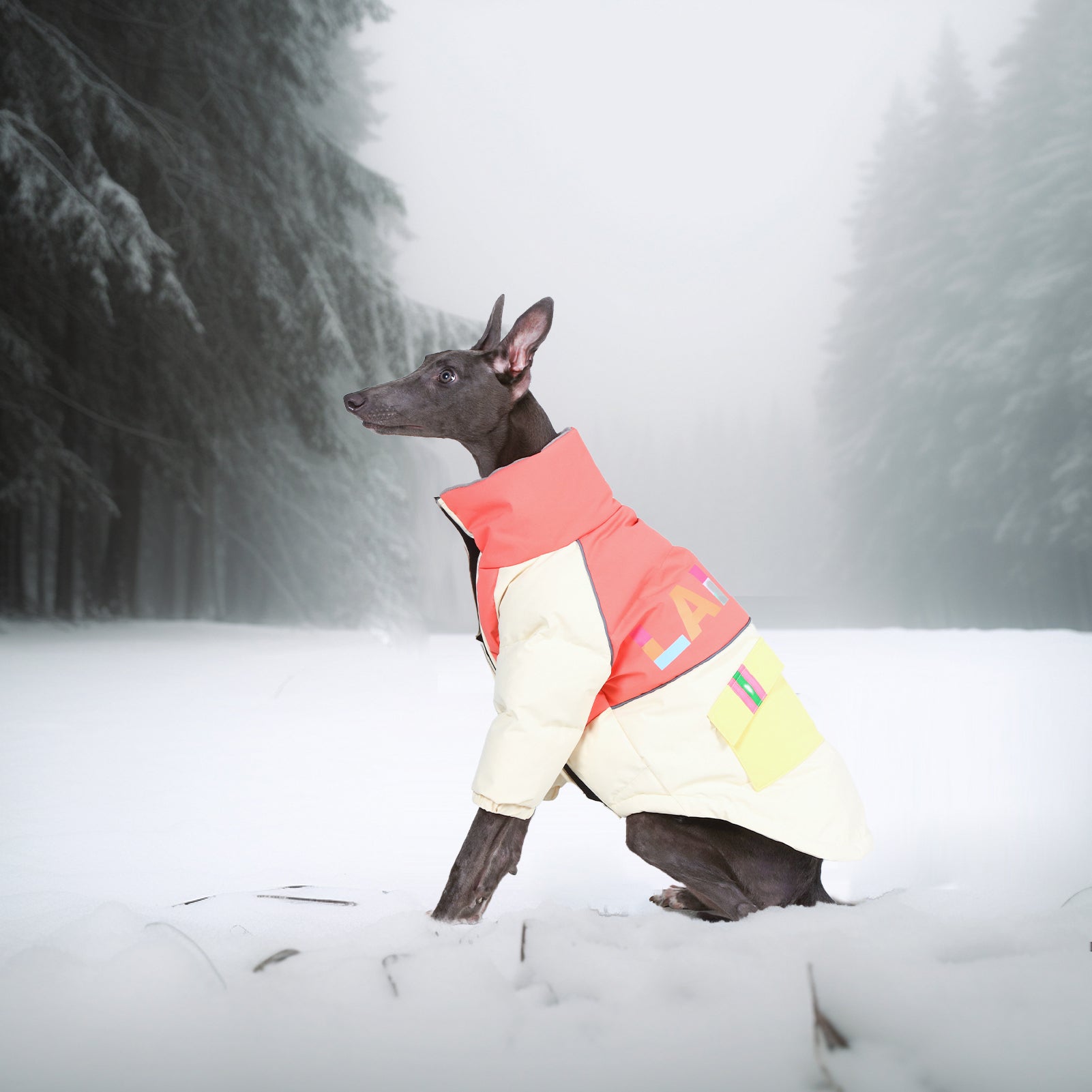 LaiFug Stand Collar Two Legs Dog Winter Coat