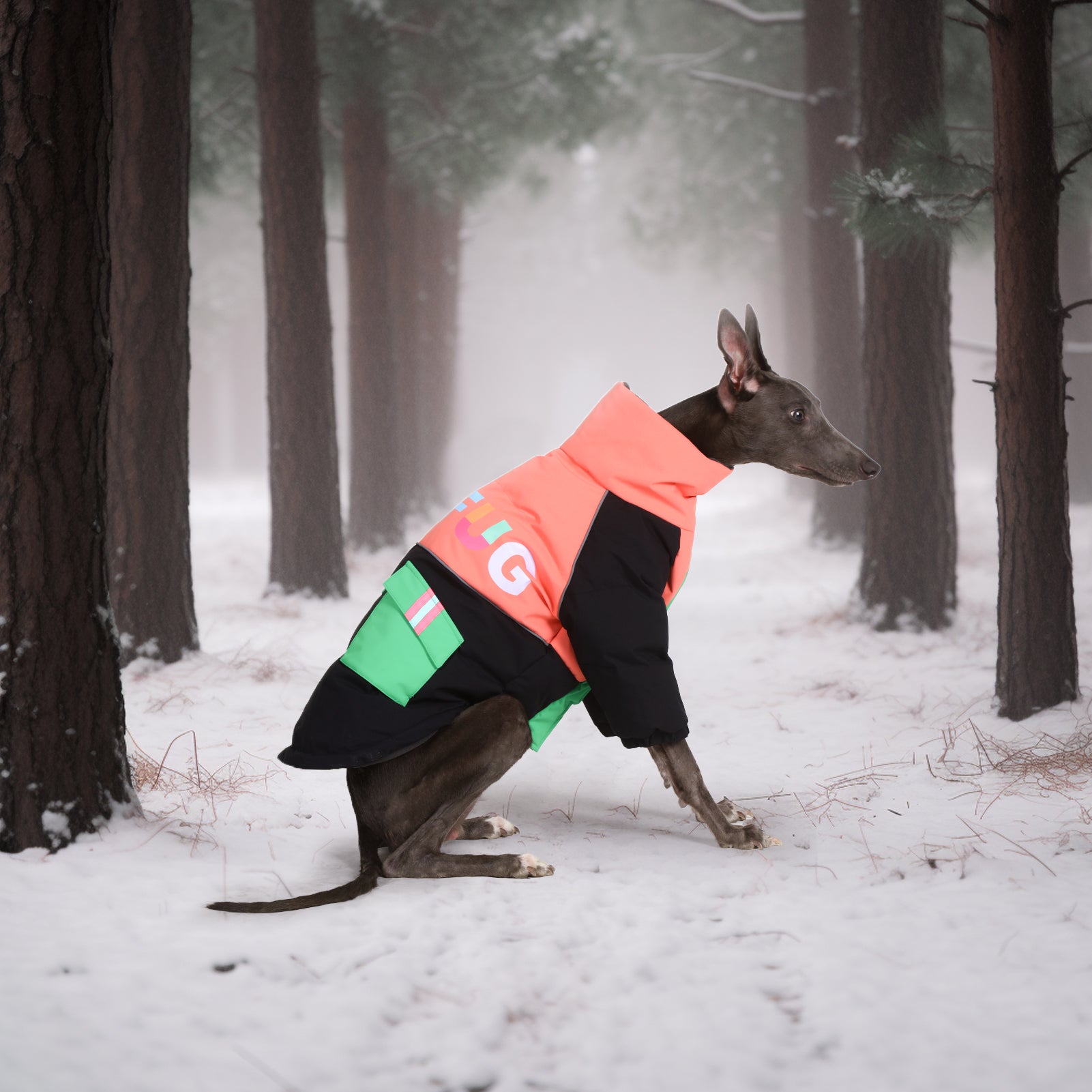 LaiFug Stand Collar Two Legs Dog Winter Coat