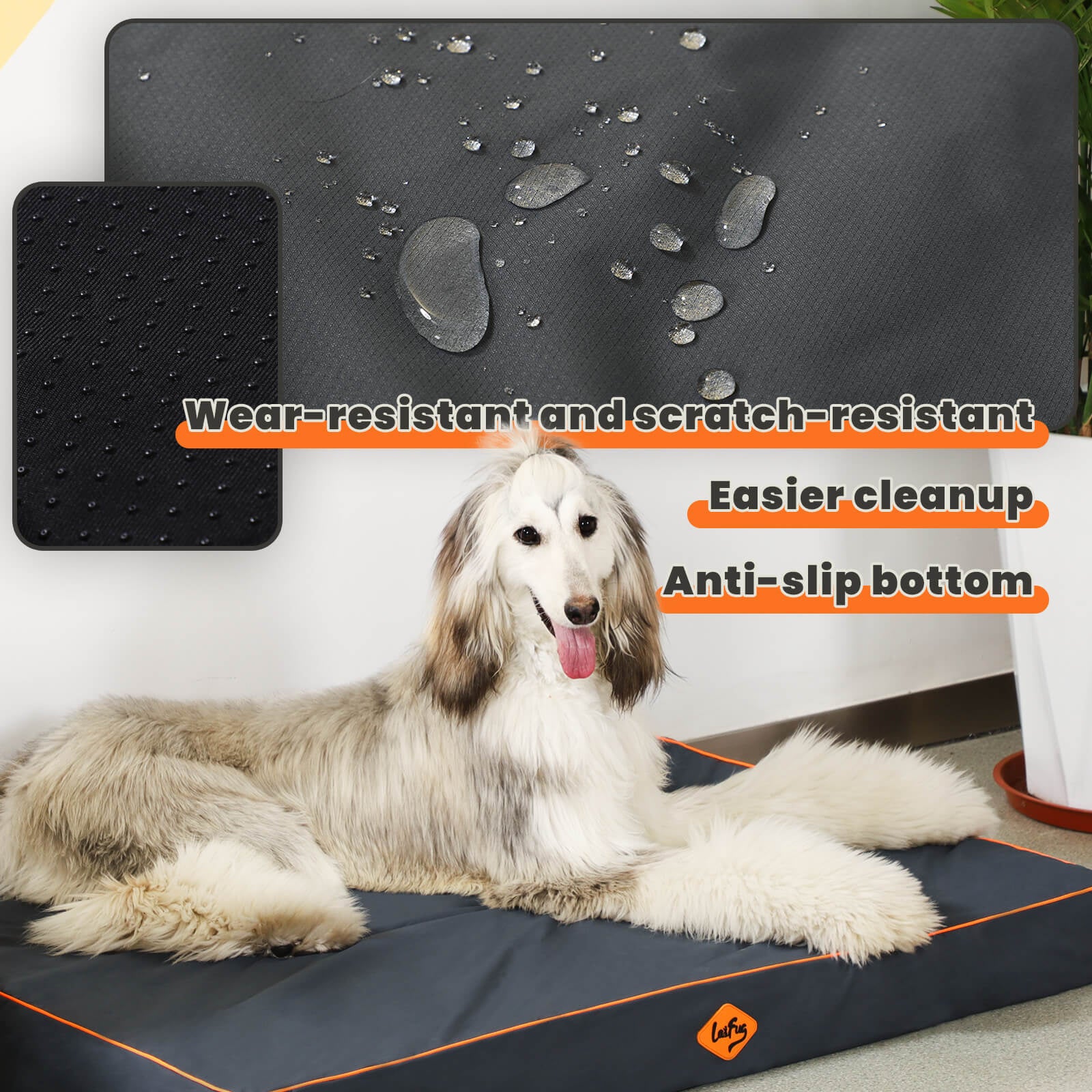 LaiFug Egg-Crate Foam Dog Bed – High-Density Pressure Relief