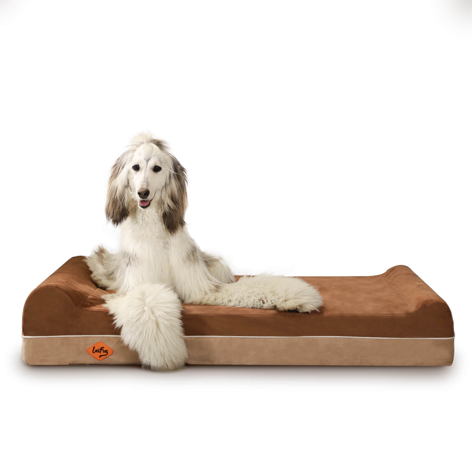 LaiFug 422 Jumbo Orthopedic Memory Foam Dog Bed – Double Pillow Support