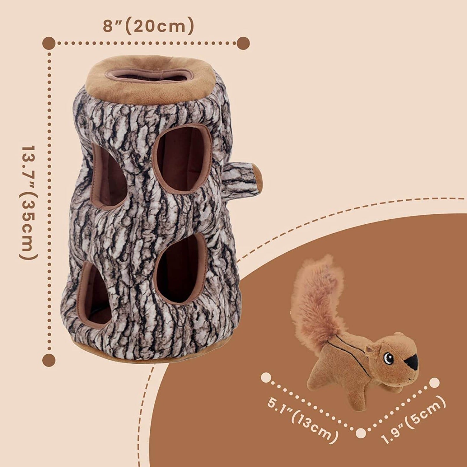 LaiFug Hidden Squirrel Plush Dog Toy – Interactive Hide and Seek Puzzle