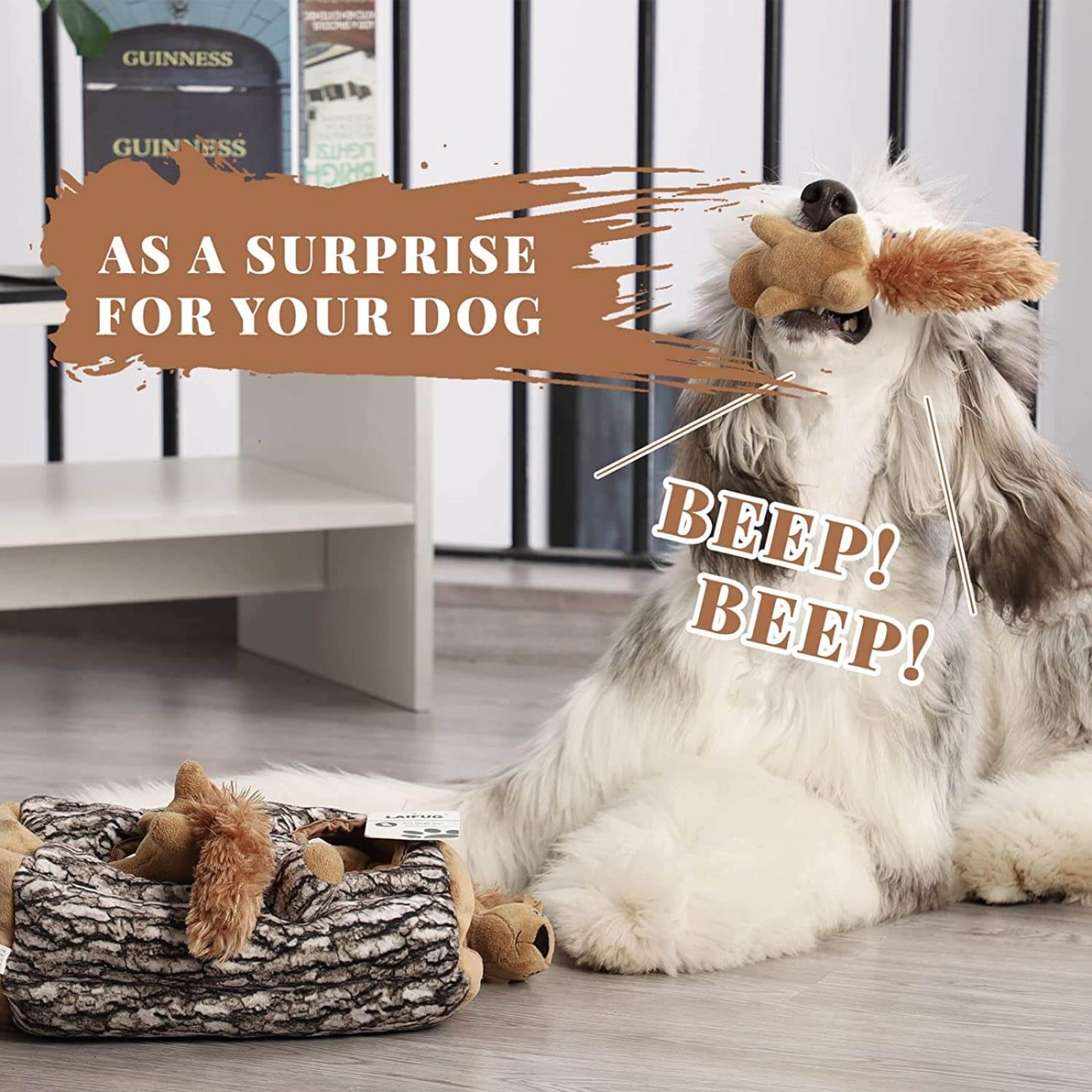 LaiFug Hidden Squirrel Plush Dog Toy – Interactive Hide and Seek Puzzle
