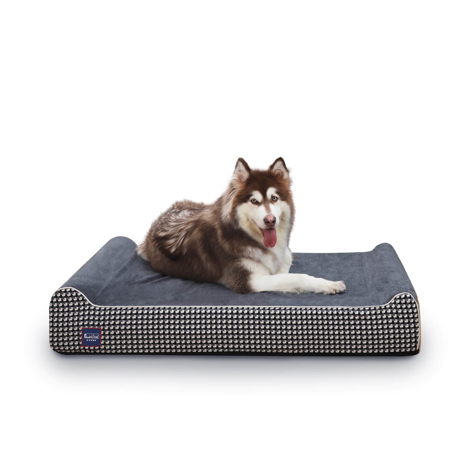 LaiFug 422 Jumbo Orthopedic Memory Foam Dog Bed – Double Pillow Support