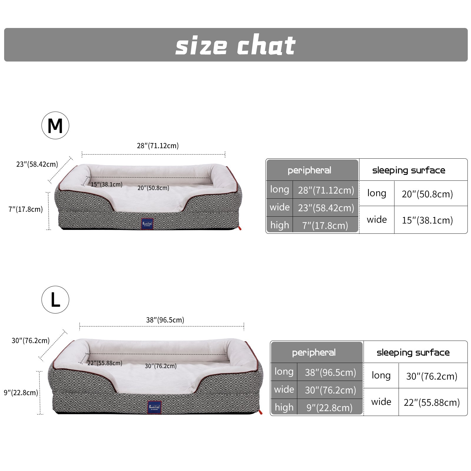 LaiFug 328 Dog Sofa Replacement Cover 38''x30''x9''