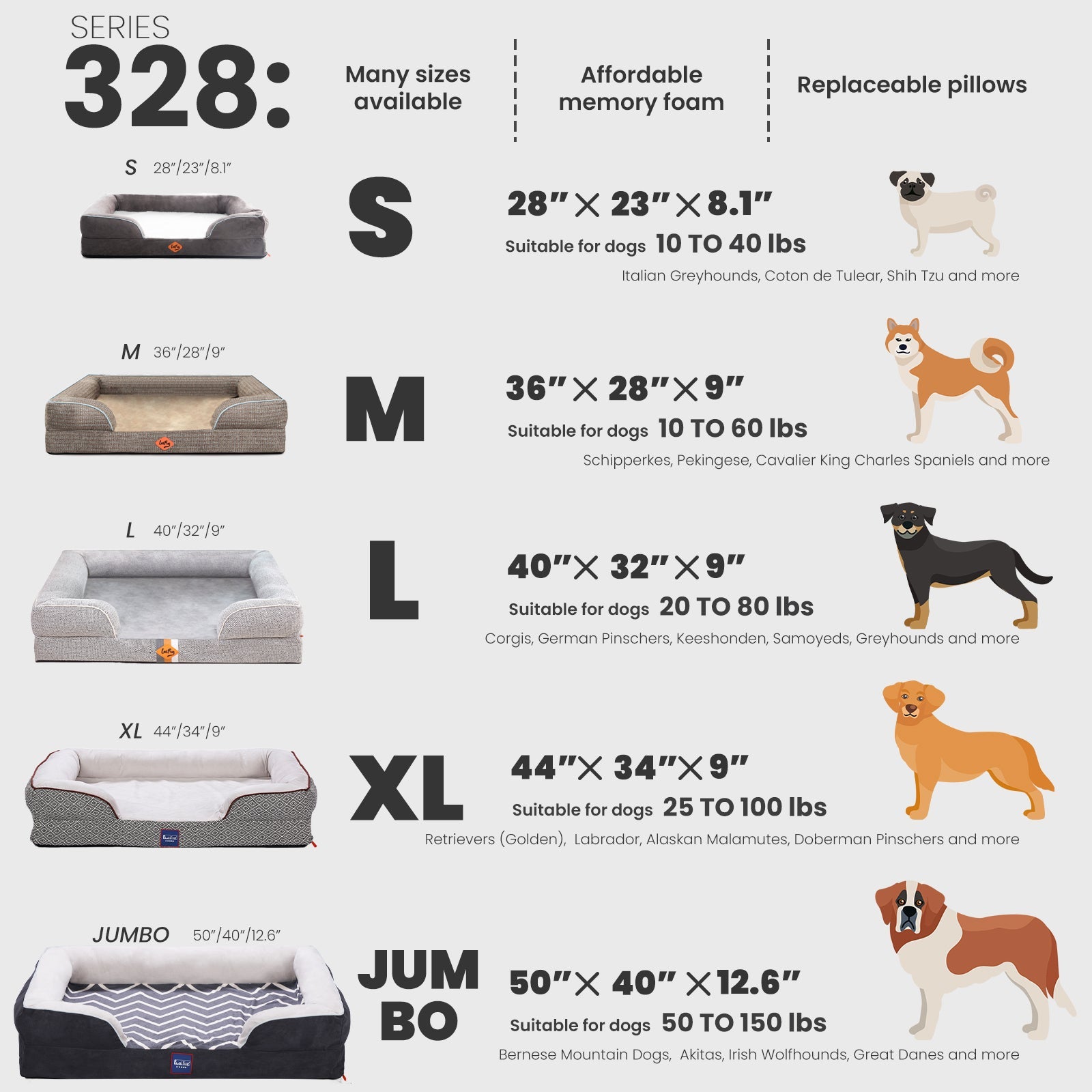 Laifug Dog Sofa Replacement Cover 44''x34''x9'' - LaiFug