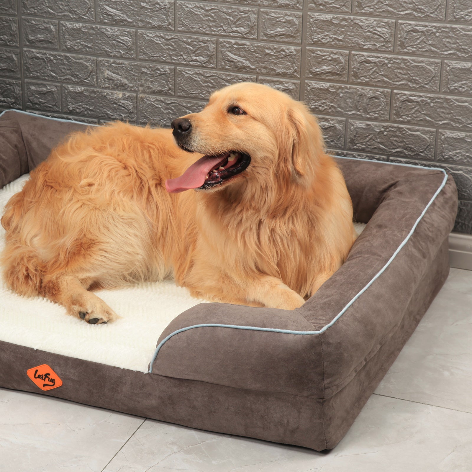 LaiFug Orthopedic Memory Foam Dog Sofa – Premium Bolster Bed