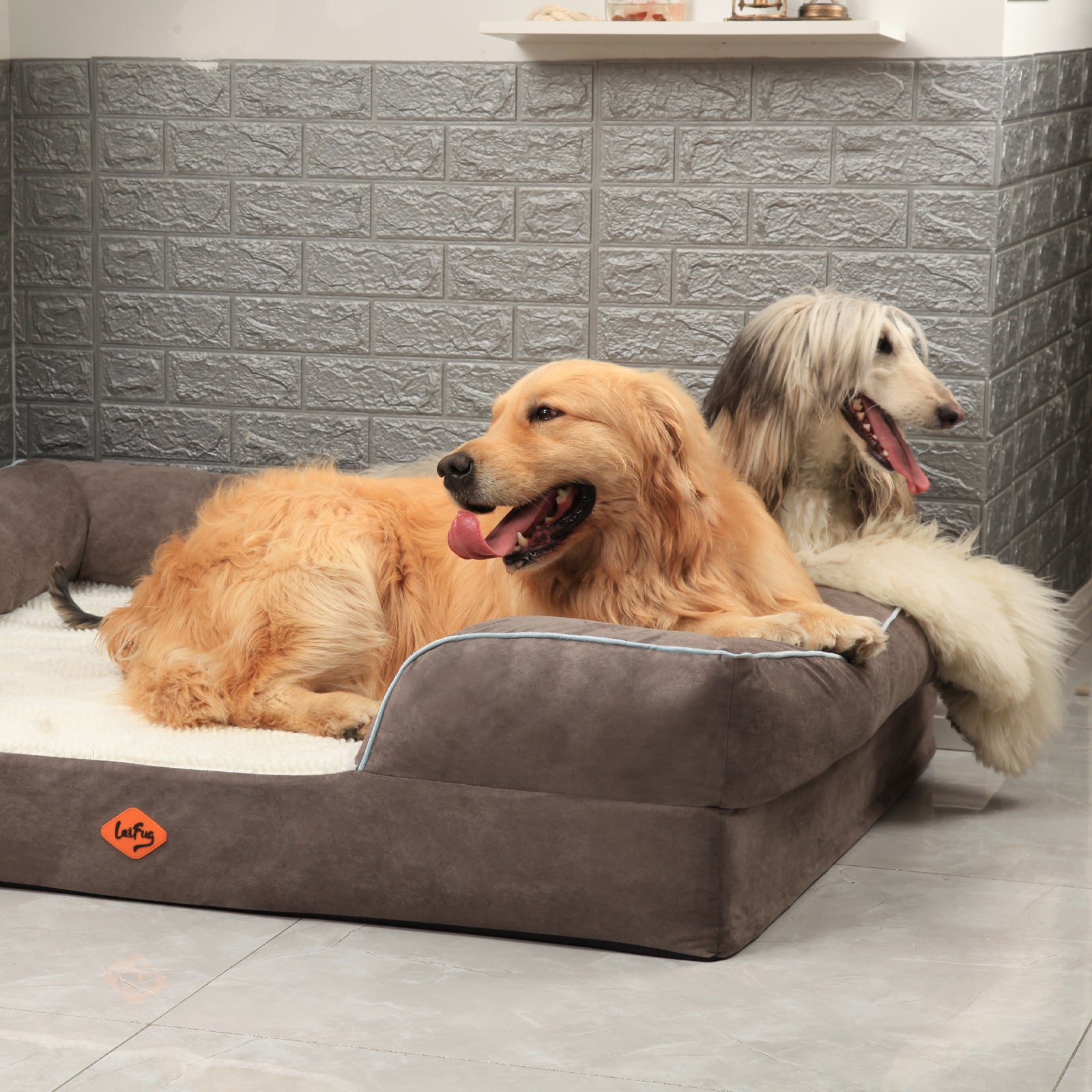 LaiFug Orthopedic Memory Foam Dog Sofa – Premium Bolster Bed