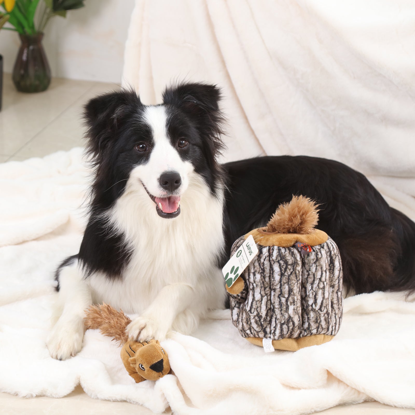 LaiFug Hidden Squirrel Plush Dog Toy – Interactive Hide and Seek Puzzle