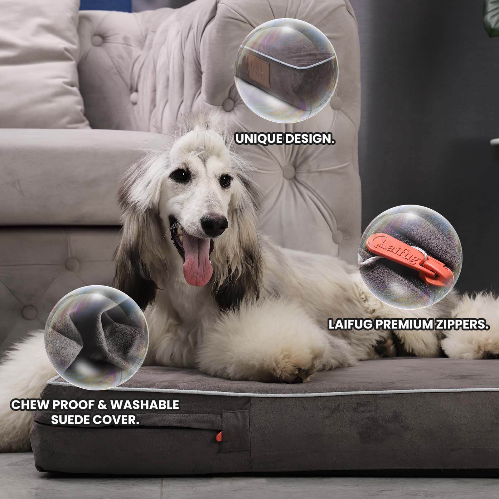 LaiFug 318 Flat Orthopedic Memory Foam Dog Bed