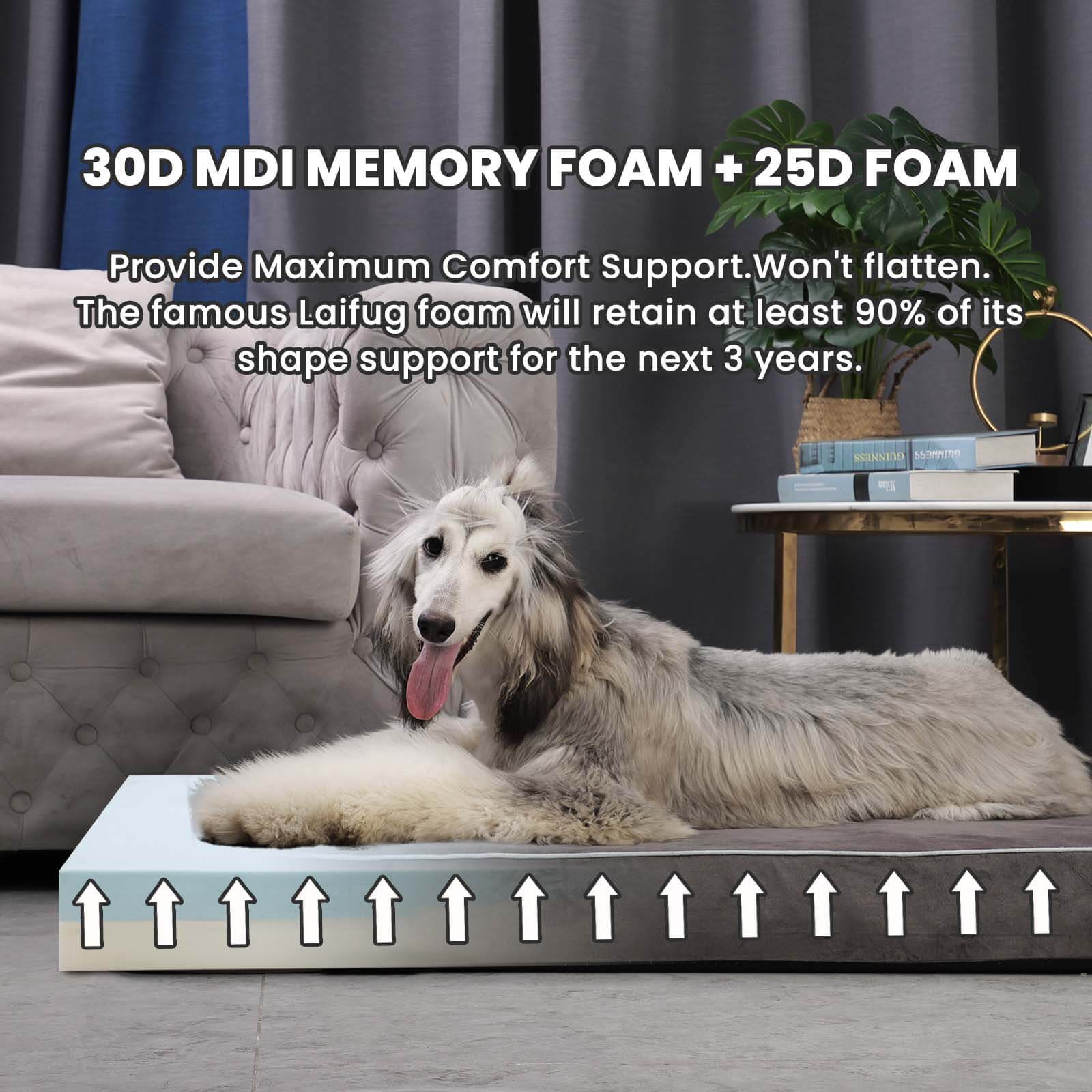 LaiFug 318 Flat Orthopedic Memory Foam Dog Bed