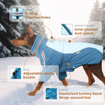 LaiFug Gray Red & Gray Blue Stand Collar Two Legs Dog Winter Coat