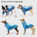 LaiFug Gray Red & Gray Blue Stand Collar Two Legs Dog Winter Coat