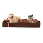 LaiFug 422 Jumbo Orthopedic Memory Foam Dog Bed – Double Pillow Support
