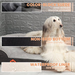 LaiFug Orthopedic Memory Foam Oval Dog Bed – Curved Bolster Support
