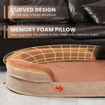 LaiFug Orthopedic Memory Foam Oval Dog Bed – Curved Bolster Support