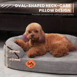 LaiFug Orthopedic Memory Foam Oval Dog Bed – Curved Bolster Support